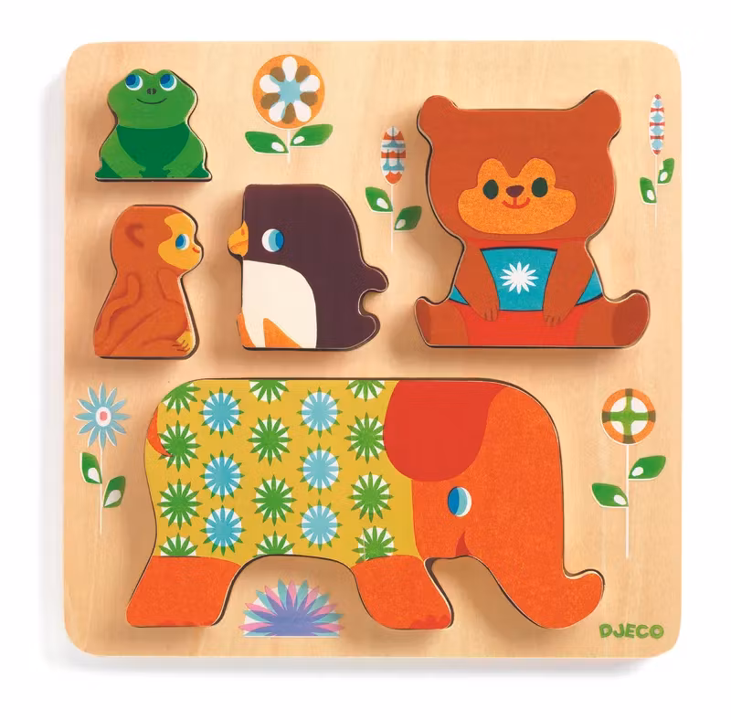 Djeco- Reliefpuzzle, Woodypile, 5 pcs