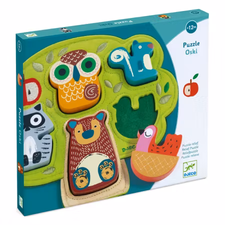 Djeco- Relief puzzle Oski, 5 pcs