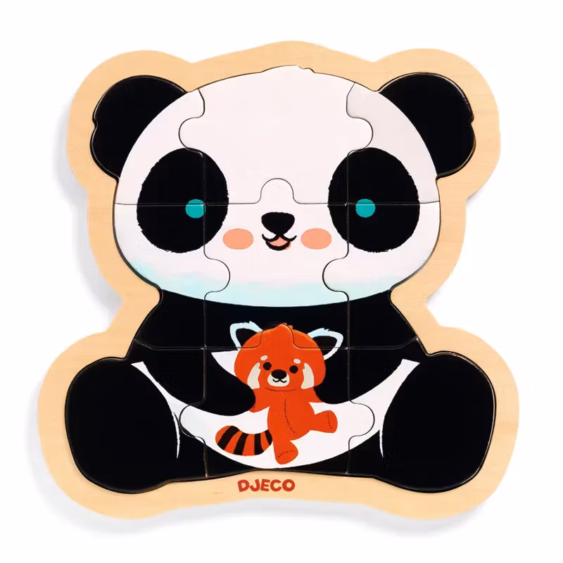 Djeco- Puzzlo Panda, 9 pcs