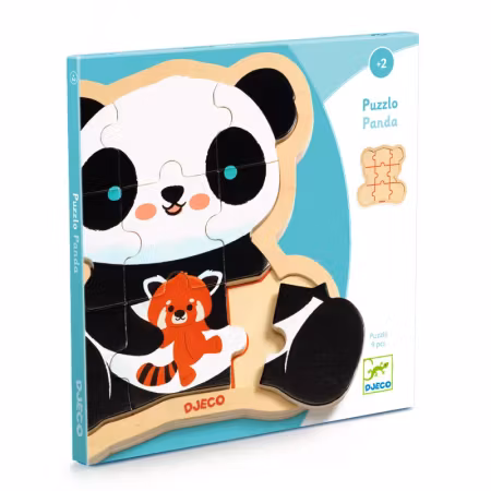 Djeco- Puzzlo Panda, 9 pcs