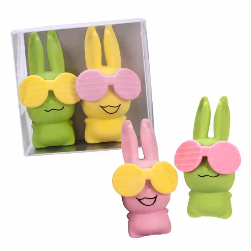 Trendhaus- ERASER Cool Rabbits Set of 2 pcs, 2 colours assorted/ Sudd