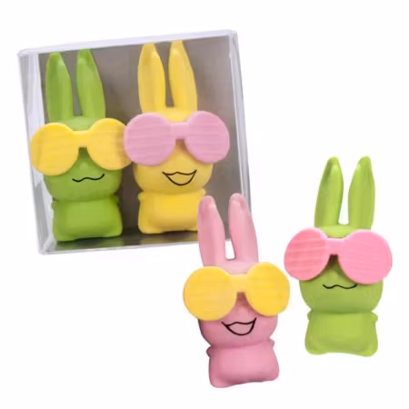 Trendhaus- ERASER Cool Rabbits Set of 2 pcs, 2 colours assorted/ Sudd