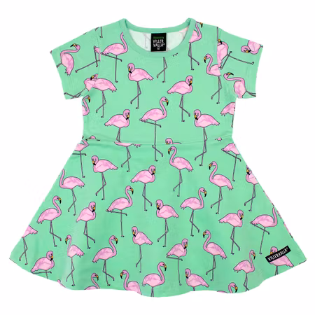 Villervalla- SNURRKLÄNNING ANIMAL FLAMINGO