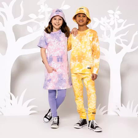 Villervalla- SWEATSHIRT TIE-DYE COLLEGE WEAR MANDARIN/LEMON