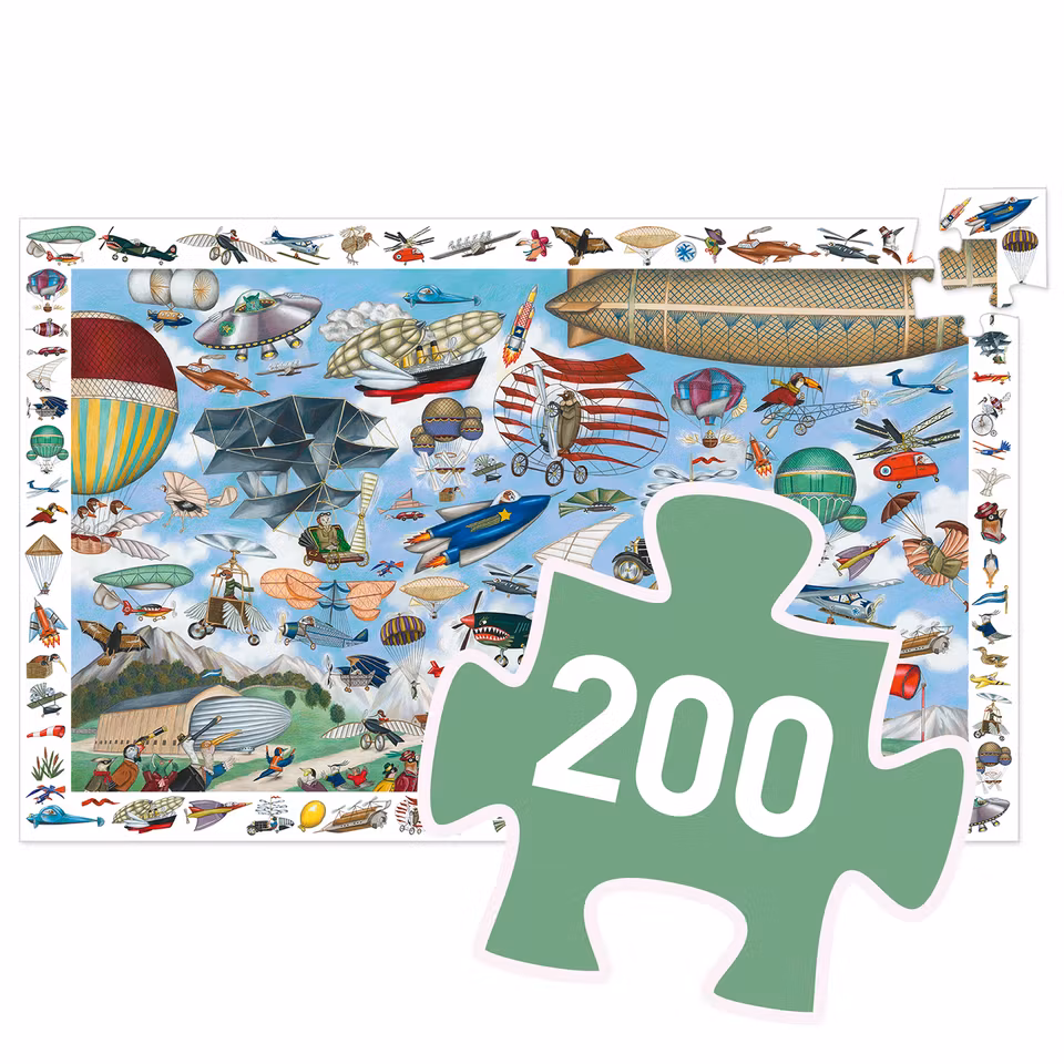 Djeco- Observation puzzle, Aero Club, puzzle, 200 pcs - FSC MIX