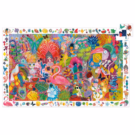Djeco- Observation puzzle, Rio Carnaval, 200 pcs - FSC MIX