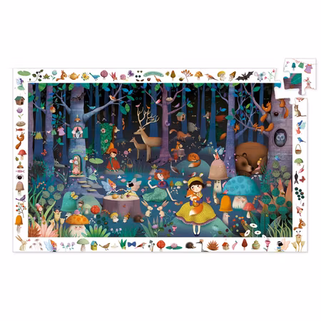 Djeco- Observation puzzle, Enchanted forest, 100 pcs - FSC MIX