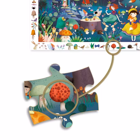 Djeco- Observation puzzle, Enchanted forest, 100 pcs - FSC MIX