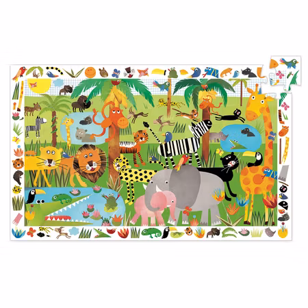 Djeco- Observation puzzle, Jungle, 35 pcs - FSC MIX