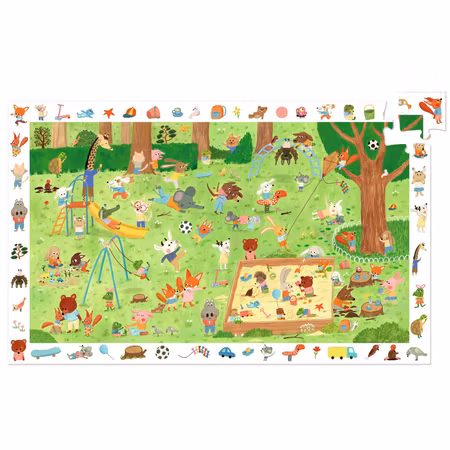 Djeco- Observation puzzle, Little Friends' Garden - 35 pcs - FSC MIX