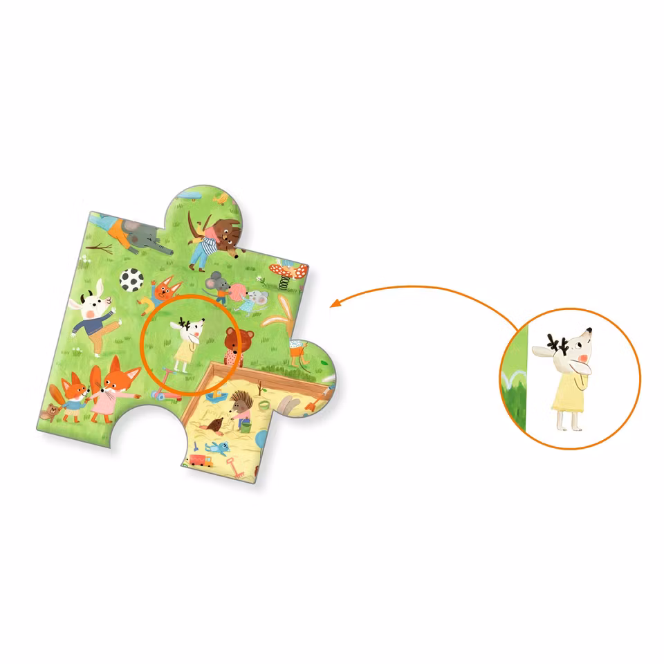 Djeco- Observation puzzle, Little Friends' Garden - 35 pcs - FSC MIX