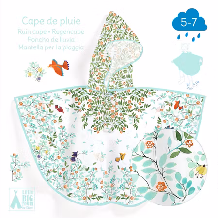 Djeco- Rain Cape M - Foliage