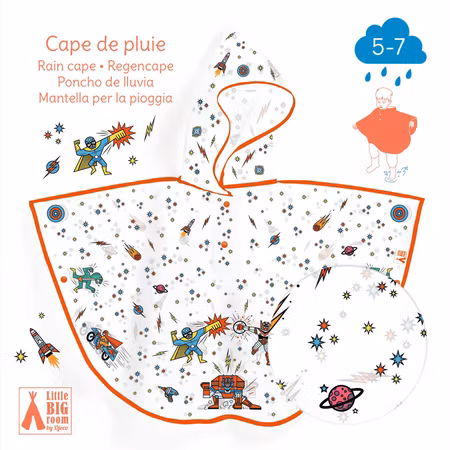Djeco- Rain Cape M - Super Hero