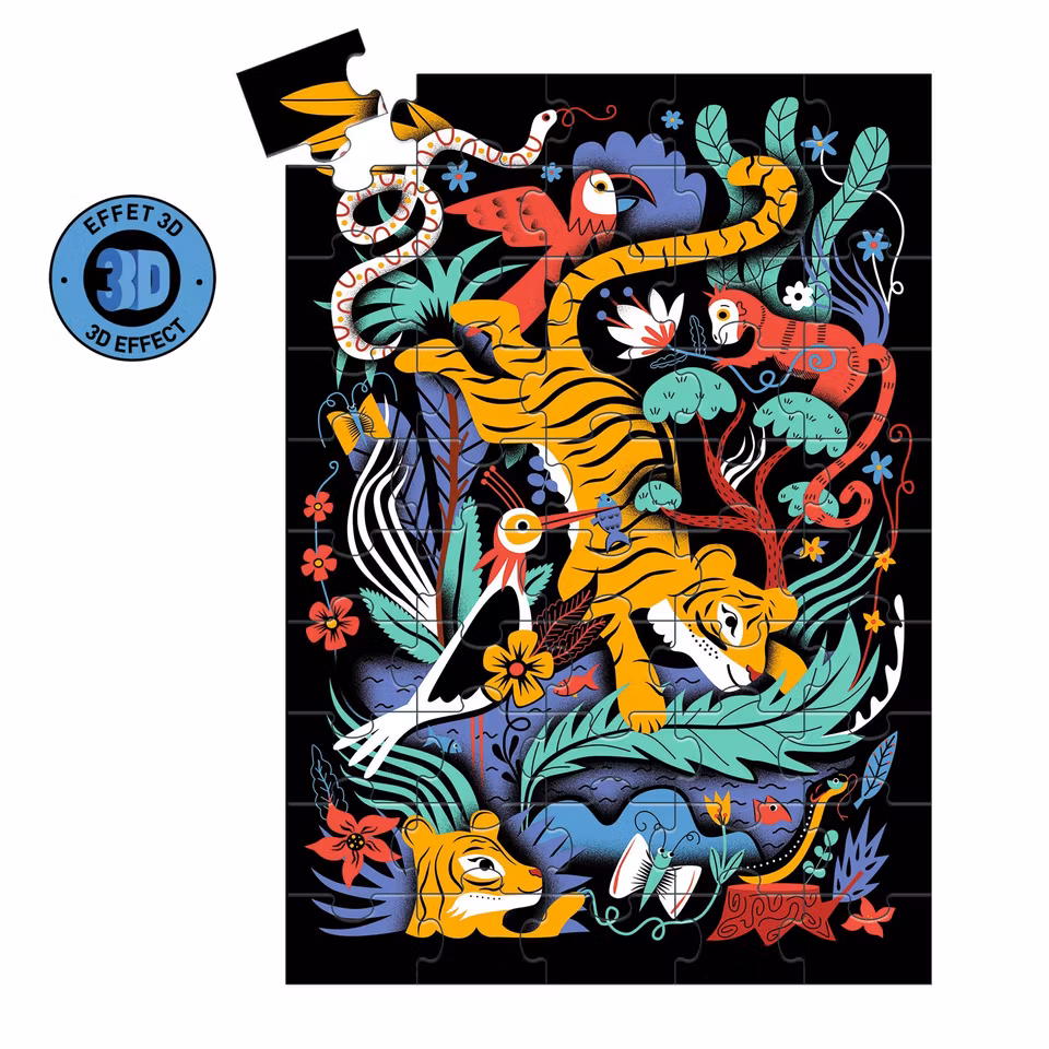 Djeco- pussel. The Tiger Leap, 50 pcs