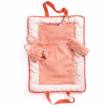 Djeco- Pomea Changing bag Pink Peak- Skötväska/ docktillbehör