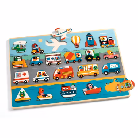 Djeco- Puzzlo Vroom - FSC 100%, 22 pcs