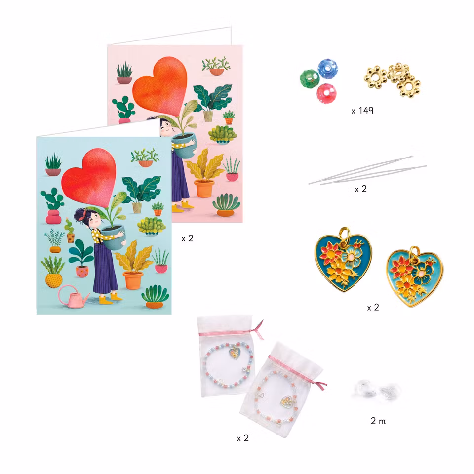 Djeco- You & Me - Heart Threading vänskapsband/  pysselbox..