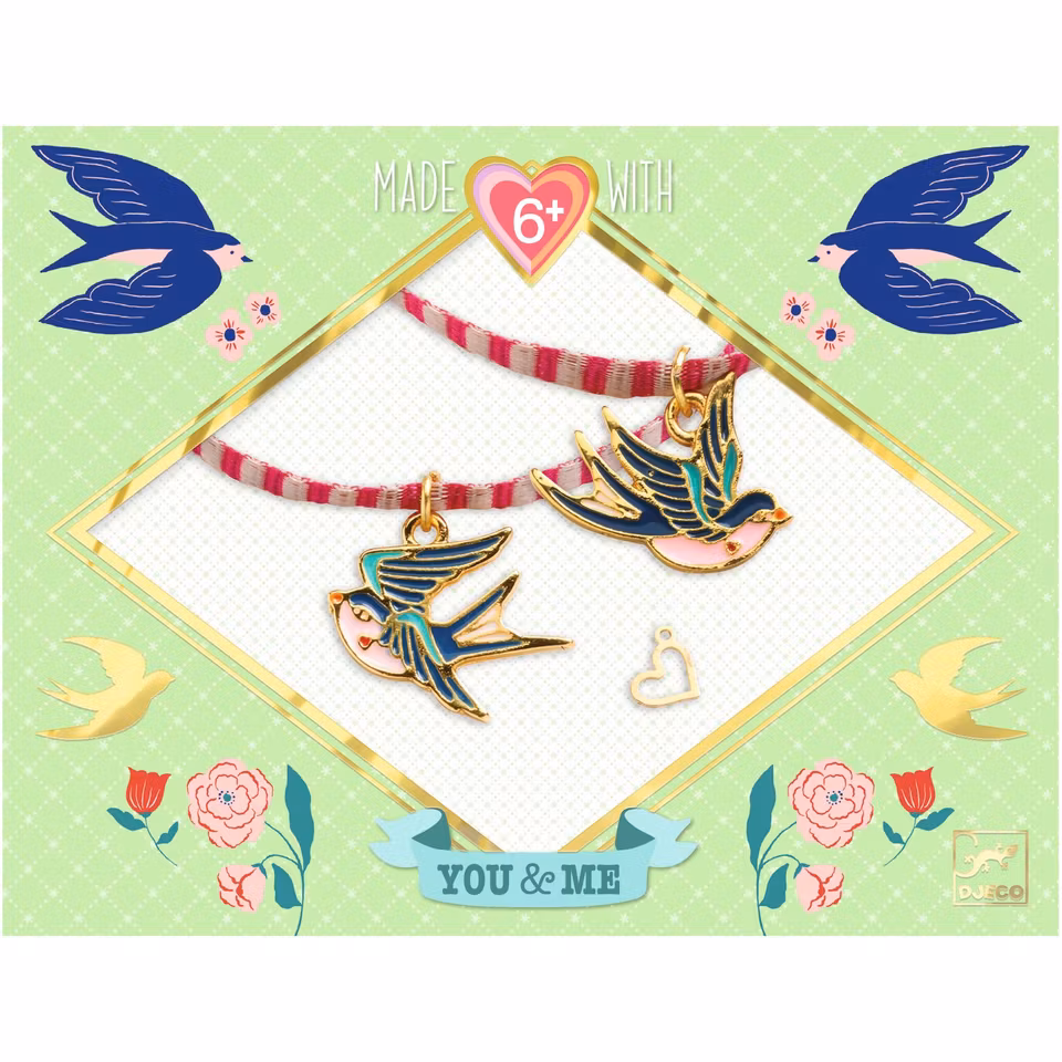 Djeco- You & Me -Bird Ribbons vänskapsband/  pysselbox..