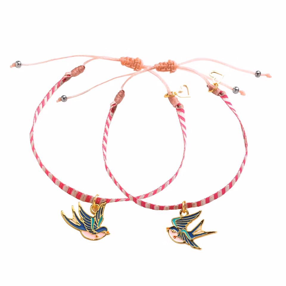 Djeco- You & Me -Bird Ribbons vänskapsband/  pysselbox..