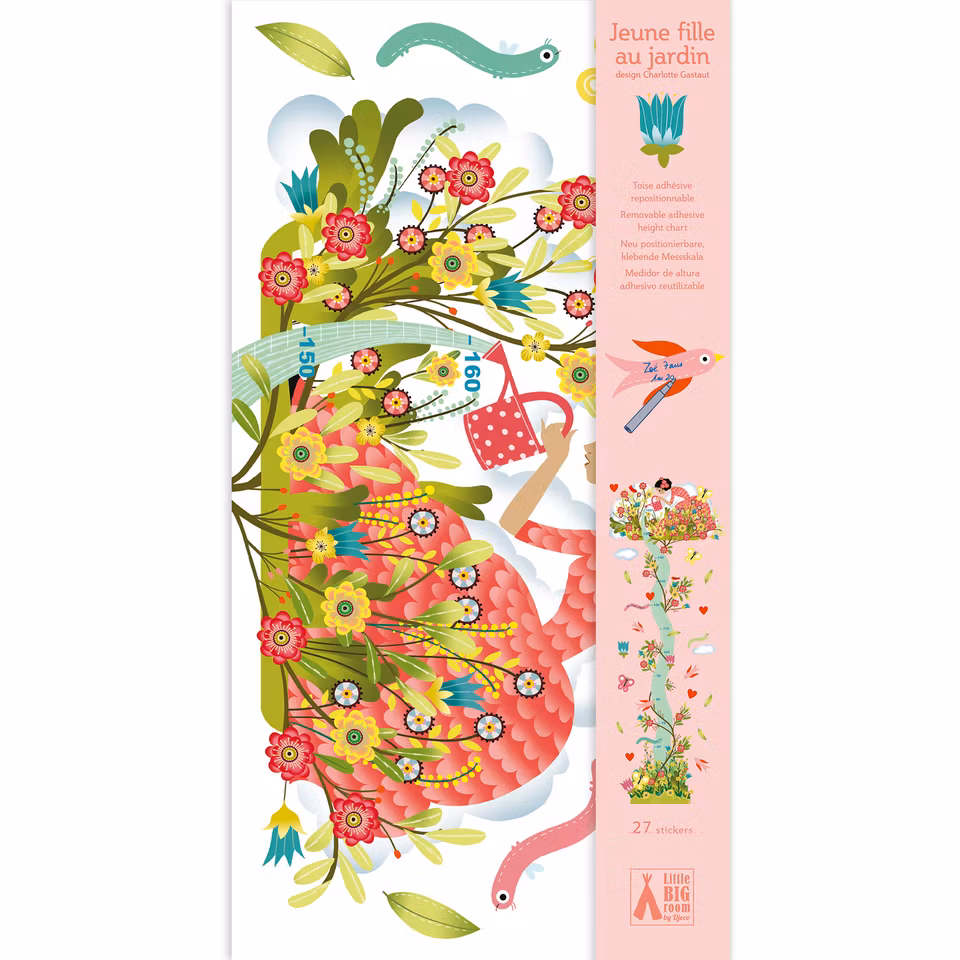 Djeco-Height chart - Young girl in the garden/  mätsticka