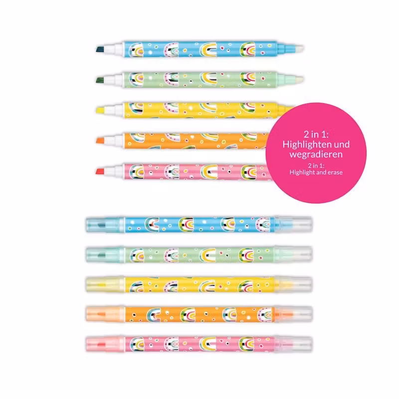 Trendhaus GOOD FEELINGS- Highlighter Erasable/ Överstrykningspennor som kan raderas.Set om 5