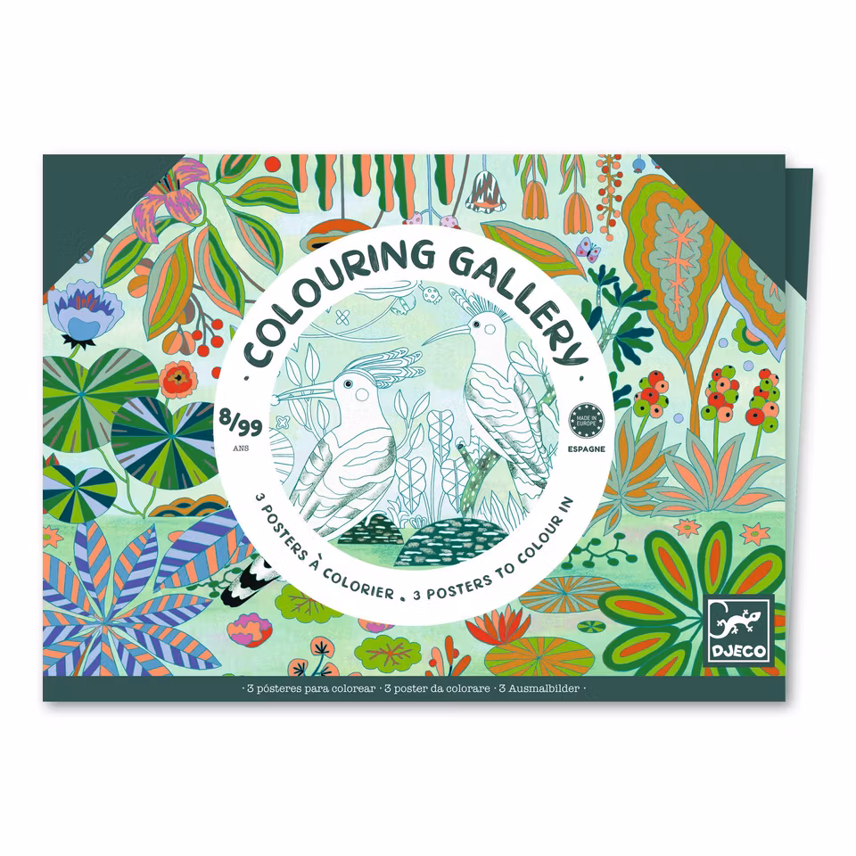 Djeco- Colouring Gallery - Wilderness  / Målar alt klisterbok. Pyssla.