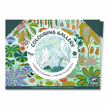Djeco- Colouring Gallery - Wilderness  / Målar alt klisterbok. Pyssla.