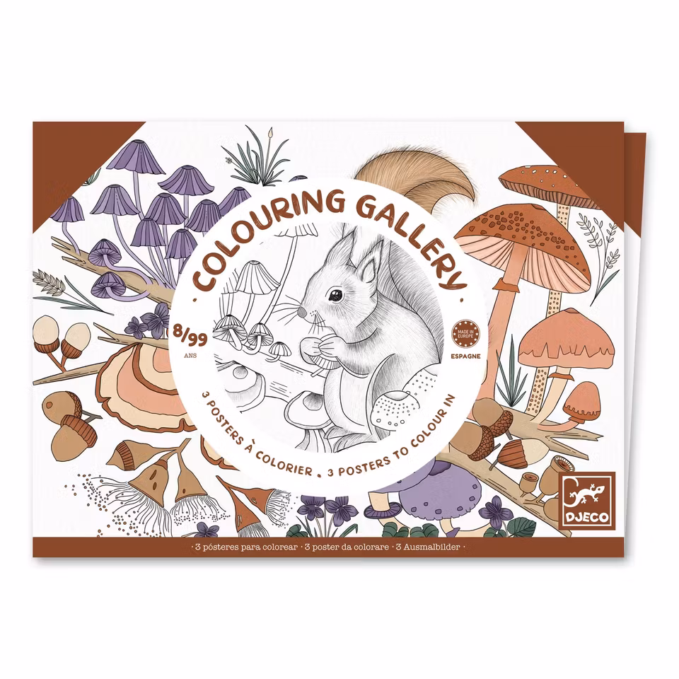 Djeco- Colouring Gallery - Naturalist/ Målar alt klisterbok. Pyssla.
