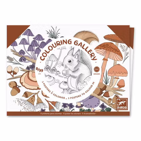 Djeco- Colouring Gallery - Naturalist/ Målar alt klisterbok. Pyssla.