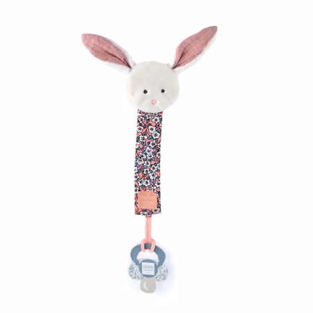 Doudou Et Compagnie- BOH´AIME - Pacifier Holder vit kanin/ Napphållare.