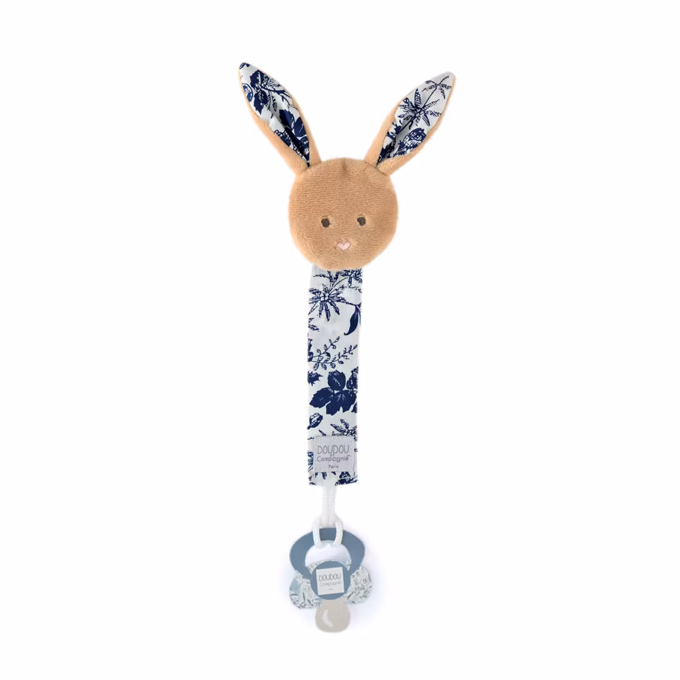 Doudou Et Compagnie- BOH´AIME - Pacifier Holder ljusbrun kanin/ Napphållare.