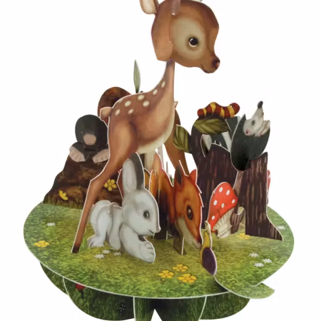 Santoro- Pirouettes Card - Cute Baby Animals