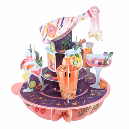 Santoro- Pirouettes Card - Happy Birthday - Birthday Cocktails