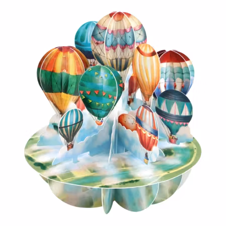 Santoro- Pirouettes Card - Hot Air Balloons
