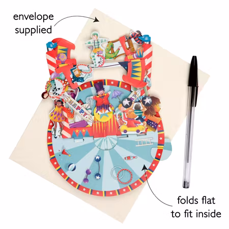 Santoro- Pirouettes Card - Happy Birthday (Circus Theme)
