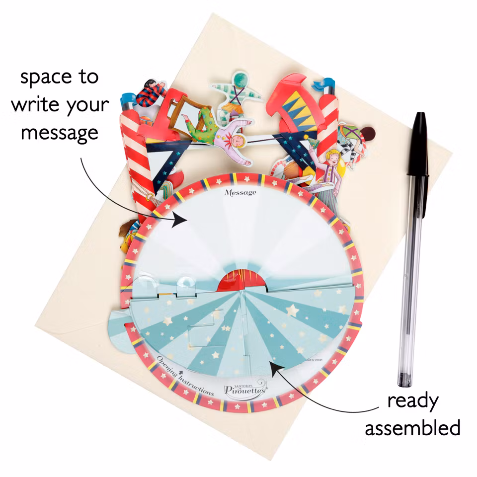 Santoro- Pirouettes Card - Happy Birthday (Circus Theme)