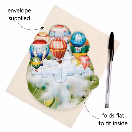 Santoro- Pirouettes Card - Hot Air Balloons