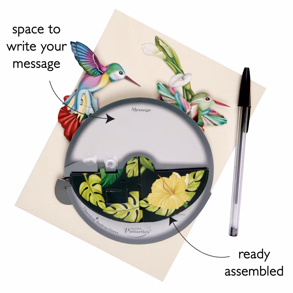 Santoro- Pirouettes Card - Hummingbirds