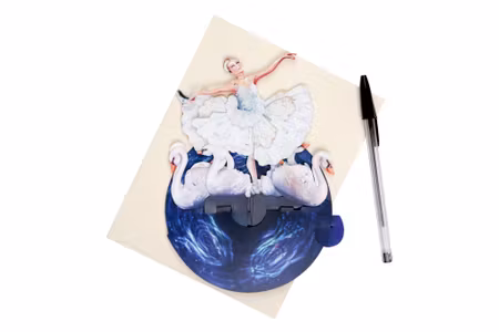 Santoro- Pirouettes Card - Swan Lake Ballet