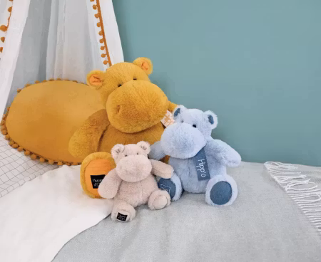 Doudou Et Compagnie- HIPPO - Bleu jean 25 cm