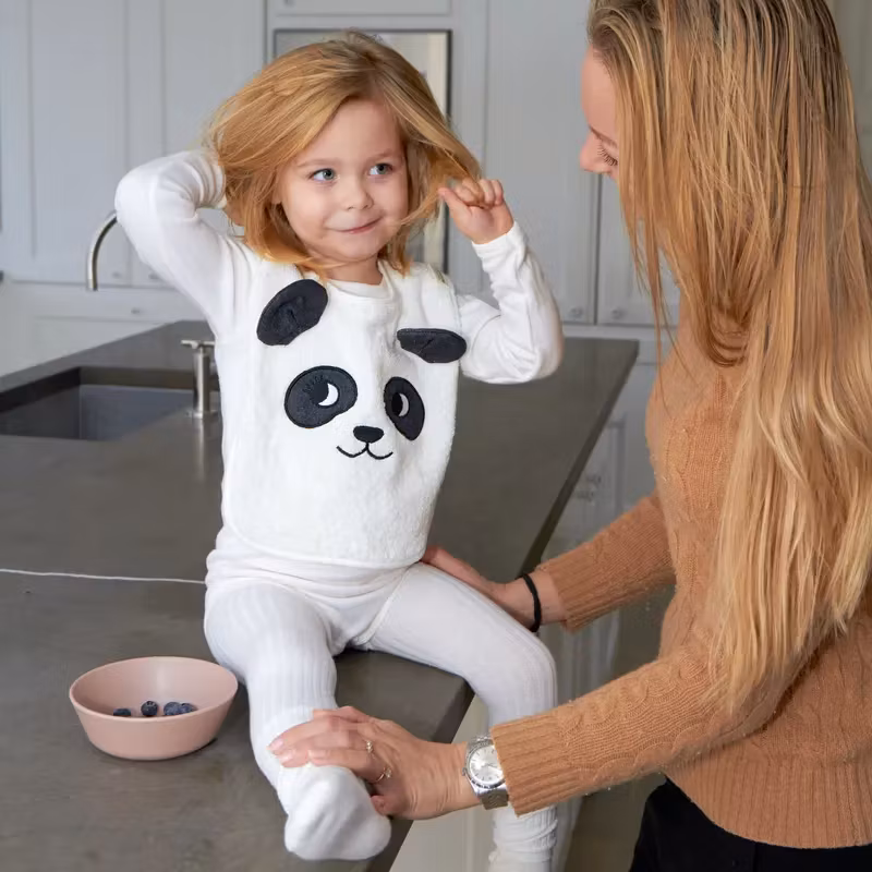Roommate- Bib - PANDA, off white