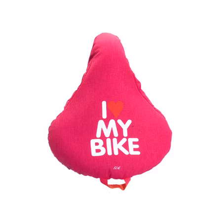 Liix Saddle Cover I Love My Bike Pink sadelskydd