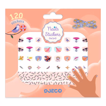 DJECO- Nails Stickers - Feathers- FSC / superenkel manikyr