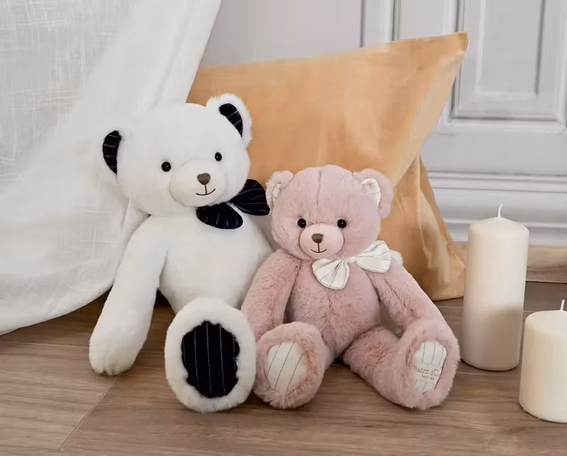 Doudou Et Compagnie- PREPPY CHIC - BEAR Pink 30 cm