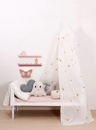 Roommate- Canopy, stripped grey/white/ sänghimmel