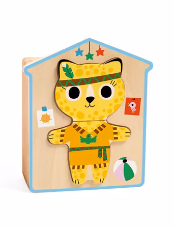 Djeco- Wooden puzzle, Dressup-Mix, 18 pcs