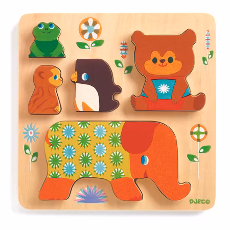 Djeco- Reliefpuzzle, Woodypile, 5 pcs