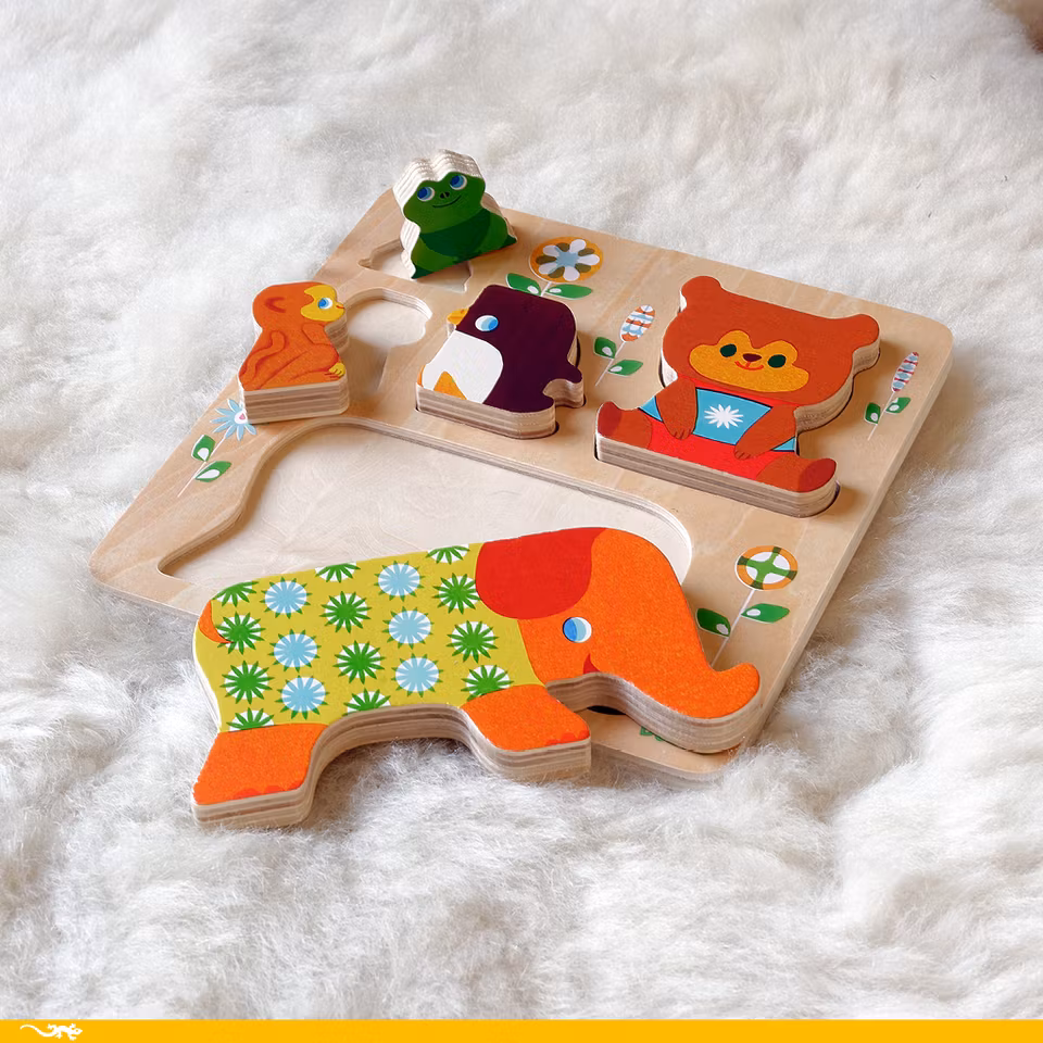Djeco- Reliefpuzzle, Woodypile, 5 pcs