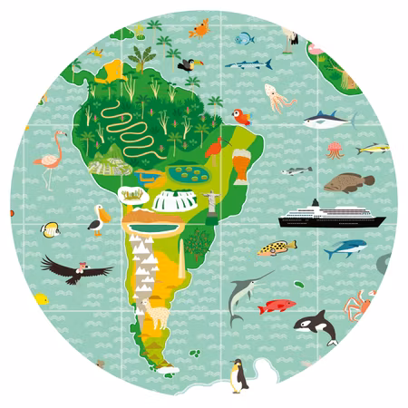 Djeco- Around the world, 200 pcs + booklet - FSC MIX