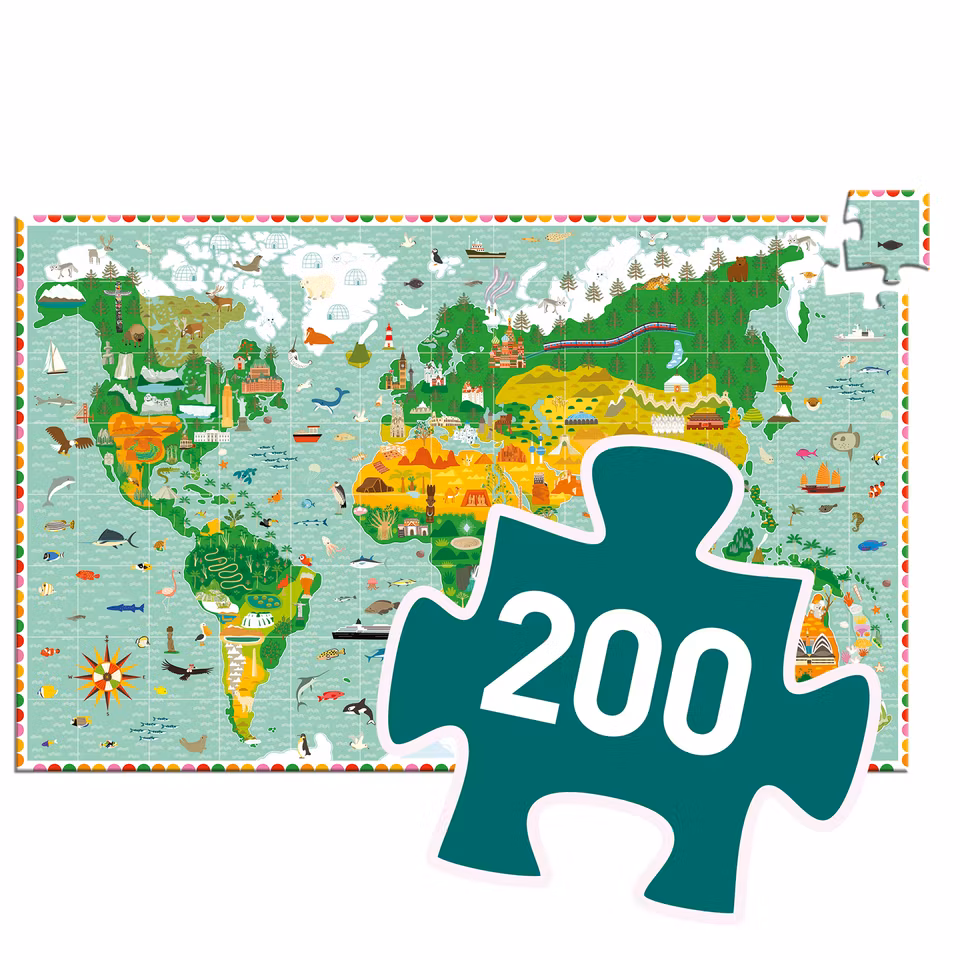 Djeco- Around the world, 200 pcs + booklet - FSC MIX